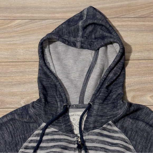 Men’s Native Code Blue & White Striped Knit Hoodie Pullover size L - Picture 4 of 11